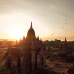 Old Bagan Pagoda at Sunrise