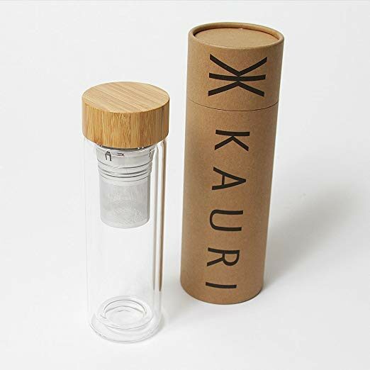 Glass tumbler with Bamboo lid